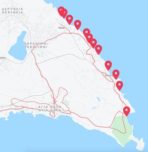 map beaches of protaras